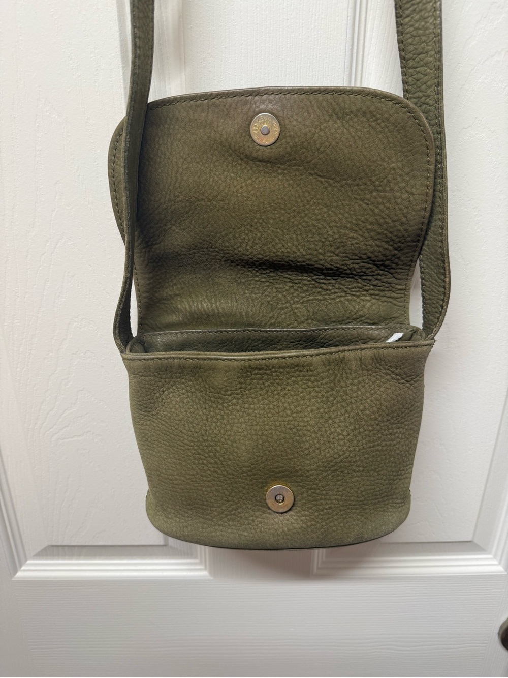 Vintage Coach Sonoma Small Flap- Sage or Green Nubuc Crossbody - Picture 5 of 11